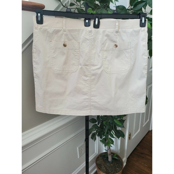 Lee Womens Solid Beige Cotton Regular Fit Mid Rise Mini Casual Skirt Size 22M - Picture 6 of 10